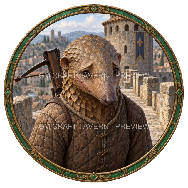 Besha Redcliff - aperçu de token de combattant vu du dessus