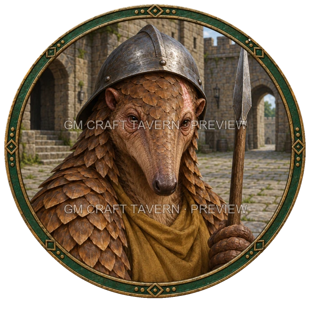 Durg Redcliff - aperçu de token de combattant vu du dessus