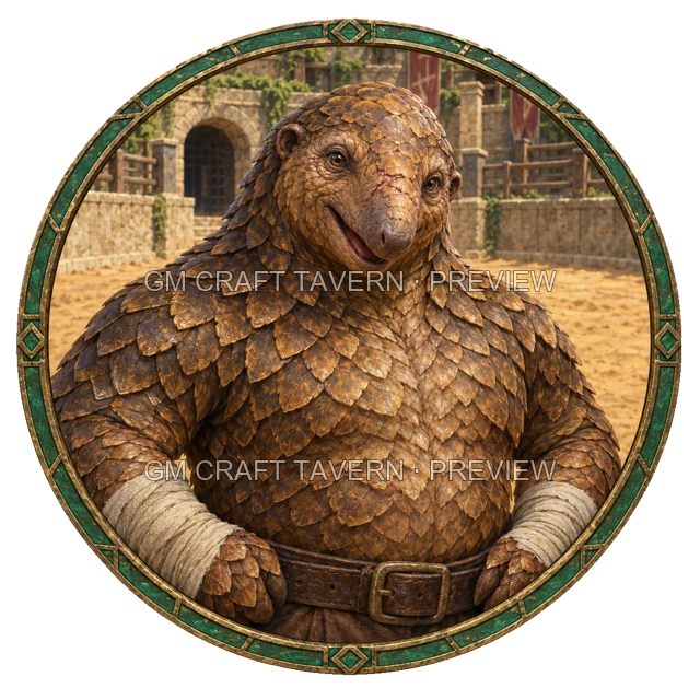 Morga Redcliff - aperçu de token de combattant vu du dessus