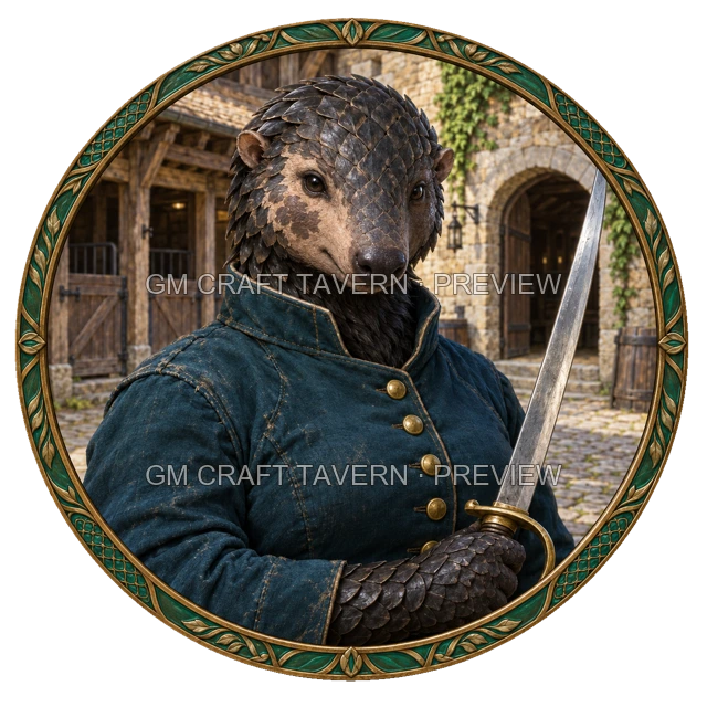 Grom Clearwell - aperçu de token de combattant vu du dessus