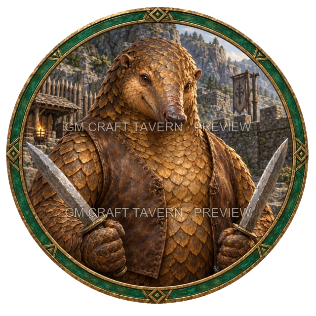 Durg Clearwell - aperçu de token de combattant vu du dessus