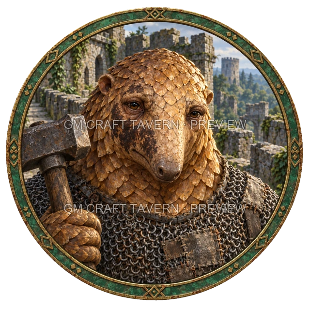 Morga Clearwell - aperçu de token de combattant vu du dessus