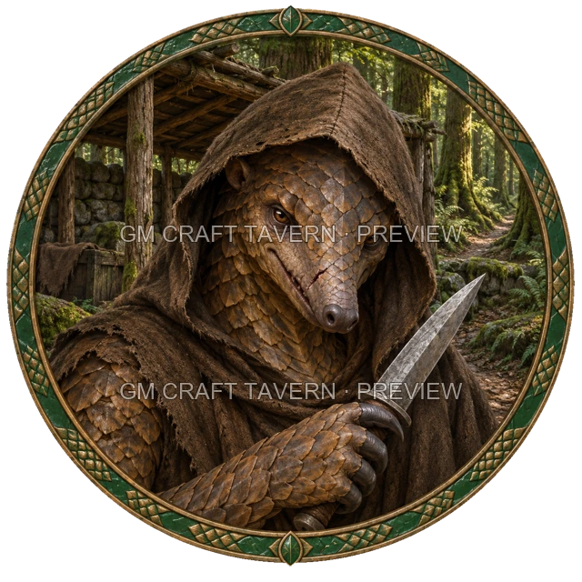 Aperçu de token de brigand de grand chemin vu du dessus