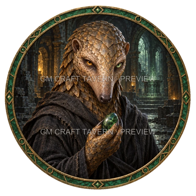 Aperçu de token de sorcier maléfique vu du dessus