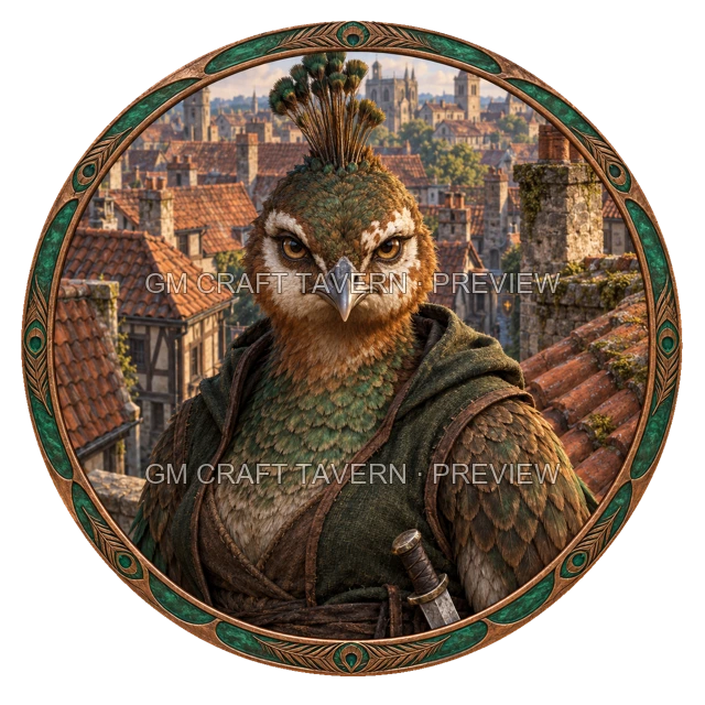 Aperçu du token vu du dessus de Grom Duskford - Roublard