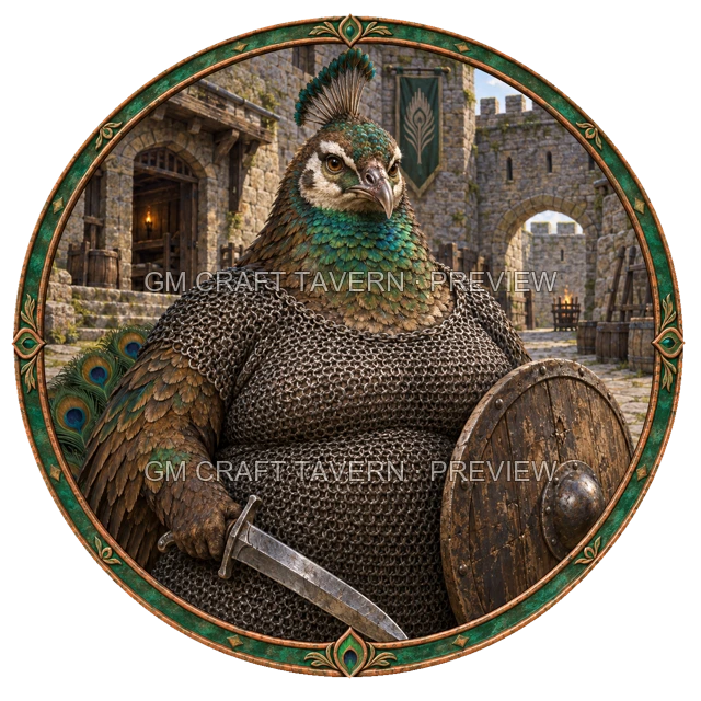 Grom Redcliff - aperçu de token de combattant vu du dessus