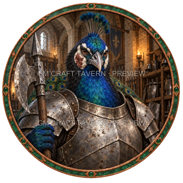 Varka Redcliff - aperçu de token de combattant vu du dessus