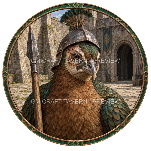 Durg Redcliff - aperçu de token de combattant vu du dessus