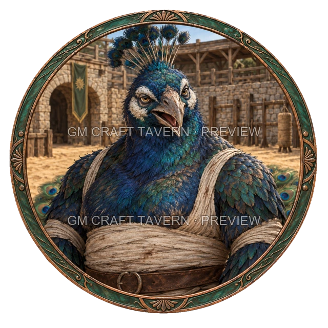 Morga Redcliff - aperçu de token de combattant vu du dessus