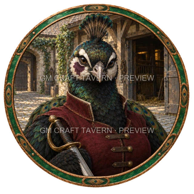 Grom Clearwell - aperçu de token de combattant vu du dessus