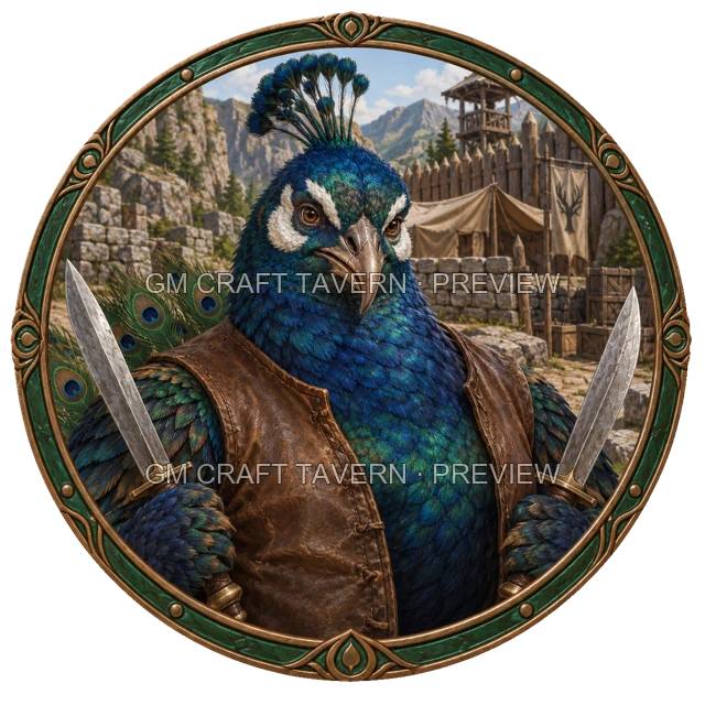 Durg Clearwell - aperçu de token de combattant vu du dessus