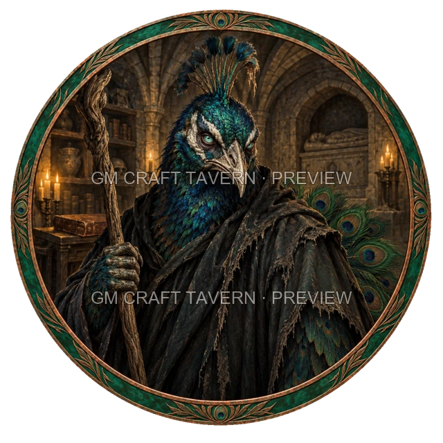 Aperçu de token de mage mort-vivant vu du dessus