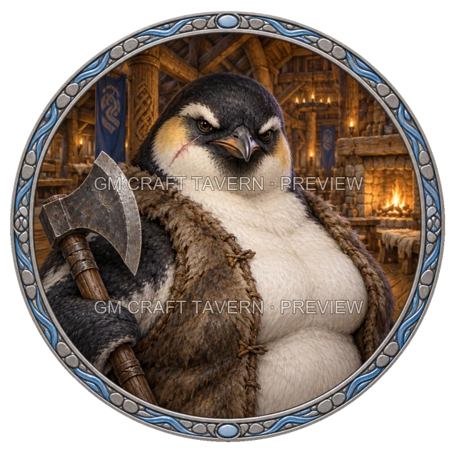 Aperçu du produit Tokens circulaires gratuits de peuples-pingouins 4