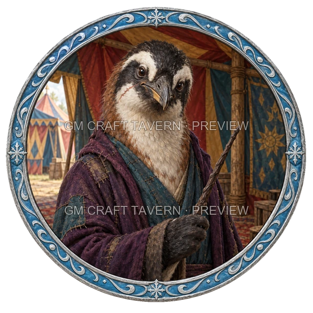 Aperçu du token vu du dessus de Morga Ironwell - Magicien