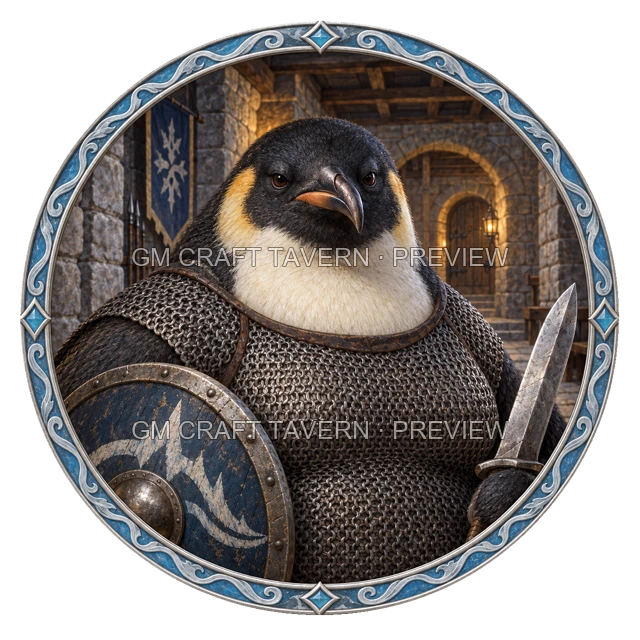 Grom Redcliff - aperçu de token de combattant vu du dessus