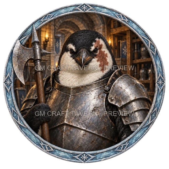 Varka Redcliff - aperçu de token de combattant vu du dessus