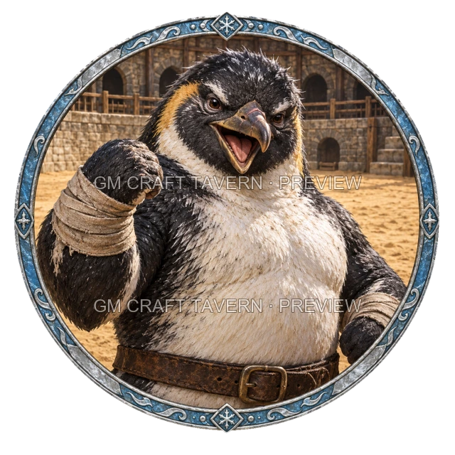 Morga Redcliff - aperçu de token de combattant vu du dessus