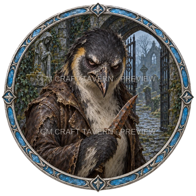 Aperçu de token de bandit mort-vivant vu du dessus