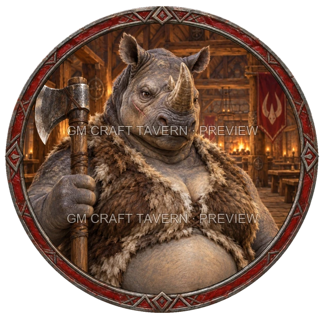 Aperçu du token vu du dessus de Grom Stonebrook - Barbare