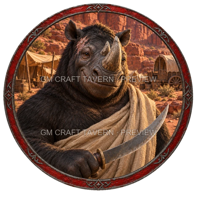Aperçu du token vu du dessus de Varka Stonebrook - Barbare
