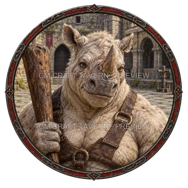 Aperçu du token vu du dessus de Urdan Stonebrook - Barbare