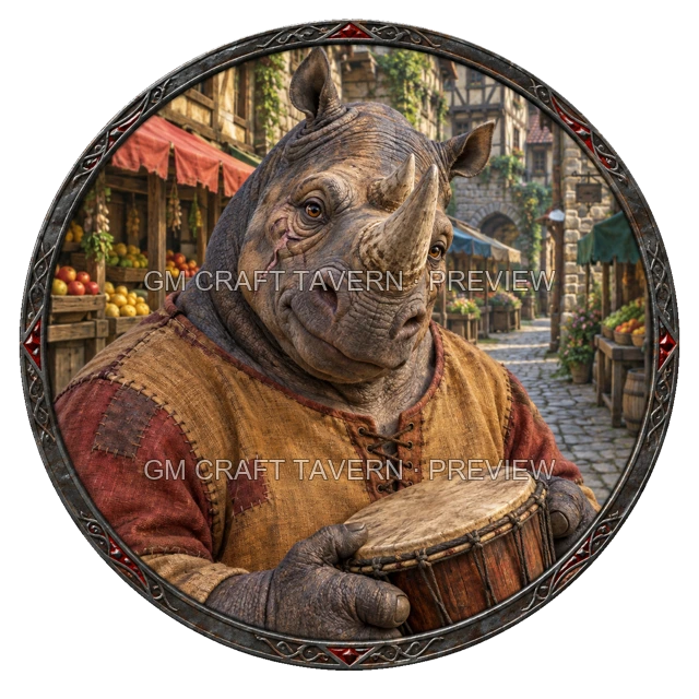 Aperçu du token vu du dessus de Morga Stonebrook - Barde