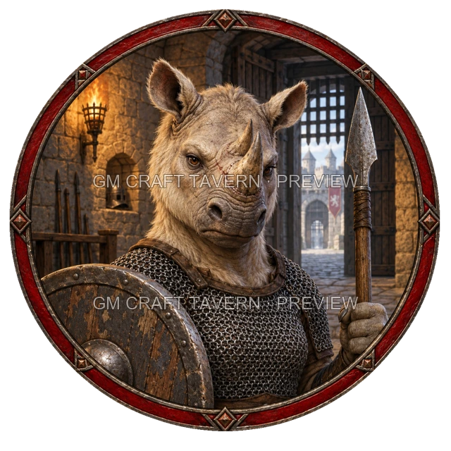 Aperçu du token vu du dessus de Grom Ashfield - Guerrier