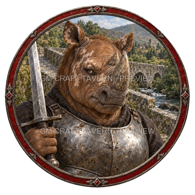 Aperçu du token vu du dessus de Urdan Ashfield - Guerrier