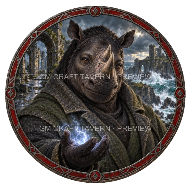 Aperçu du token vu du dessus de Besha Duskford - Ensorceleur