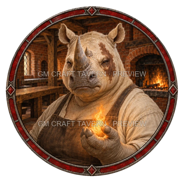 Aperçu du produit Tokens de personnage gratuits de rhinofolk 4