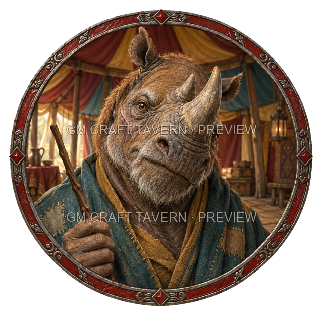 Aperçu du token vu du dessus de Morga Ironwell - Magicien