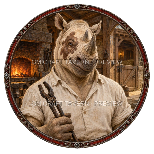 Varka Westmere - aperçu de token de forgeron vu du dessus