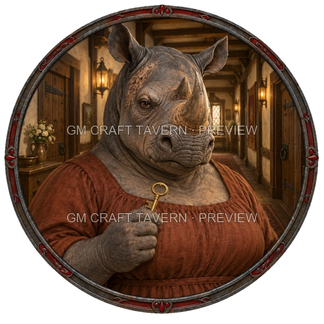 Durg Westmere - aperçu de token d’aubergiste vu du dessus