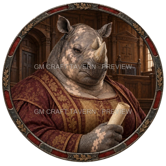 Grom Oakbend - aperçu de token de noble vu du dessus