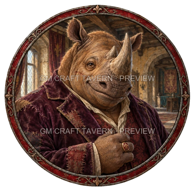Varka Oakbend - aperçu de token de noble vu du dessus