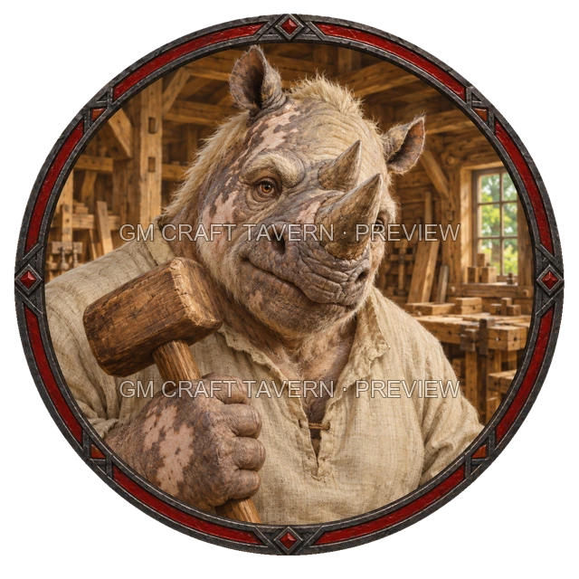 Morga Oakbend - aperçu de token d’artisan vu du dessus