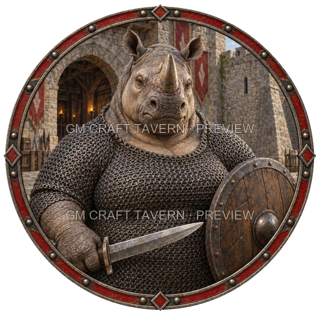 Grom Redcliff - aperçu de token de combattant vu du dessus