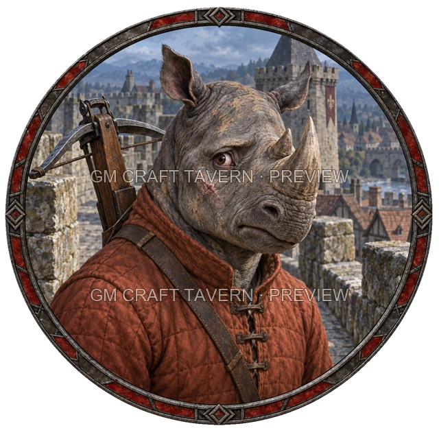 Besha Redcliff - aperçu de token de combattant vu du dessus
