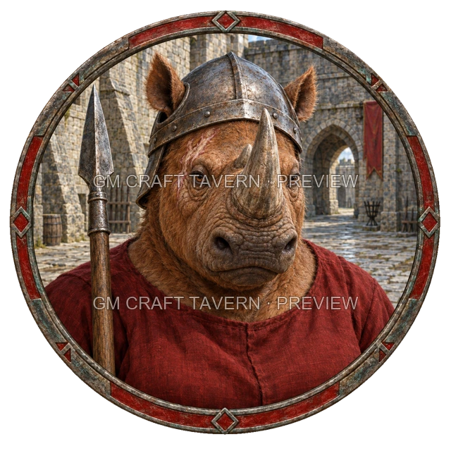 Durg Redcliff - aperçu de token de combattant vu du dessus