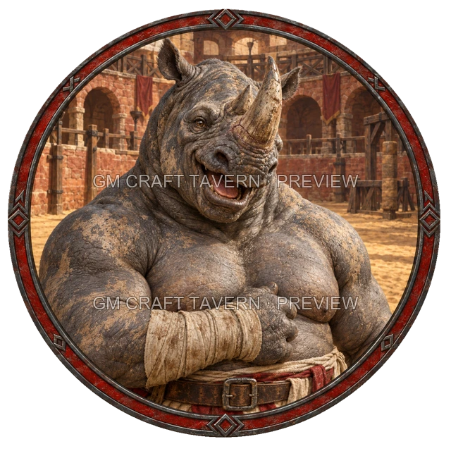 Morga Redcliff - aperçu de token de combattant vu du dessus