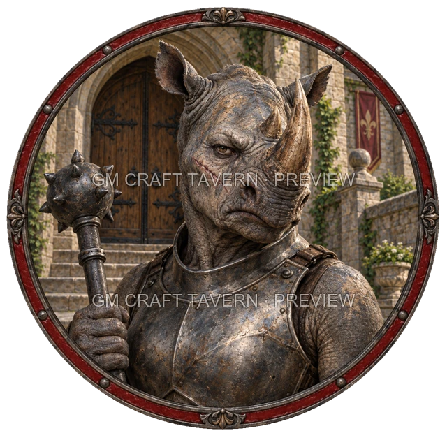 Urdan Clearwell - aperçu de token de combattant vu du dessus