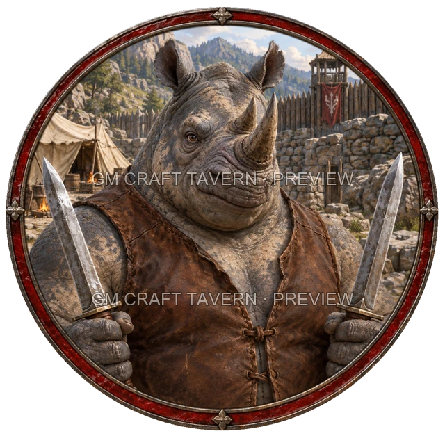 Durg Clearwell - aperçu de token de combattant vu du dessus