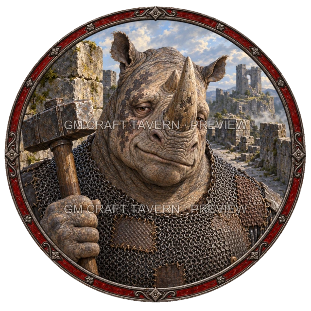 Morga Clearwell - aperçu de token de combattant vu du dessus