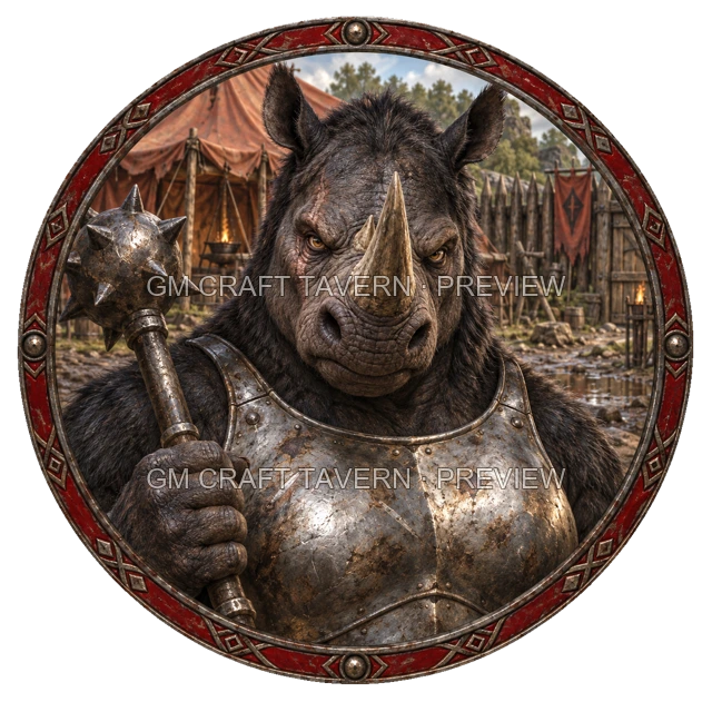 Aperçu de token de mercenaire brutal vu du dessus