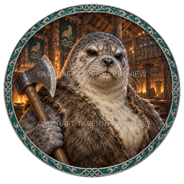 Aperçu du token vu du dessus de Grom Stonebrook - Barbare