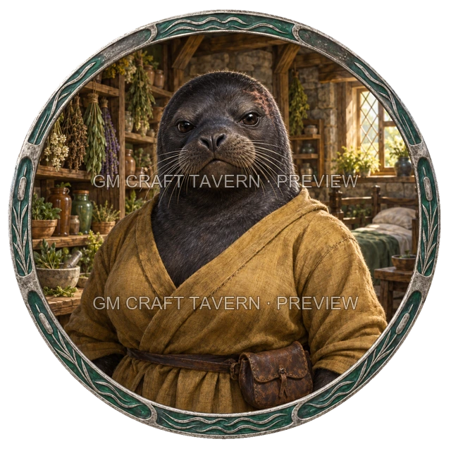 Aperçu du token vu du dessus de Grom Reedvale - Clerc