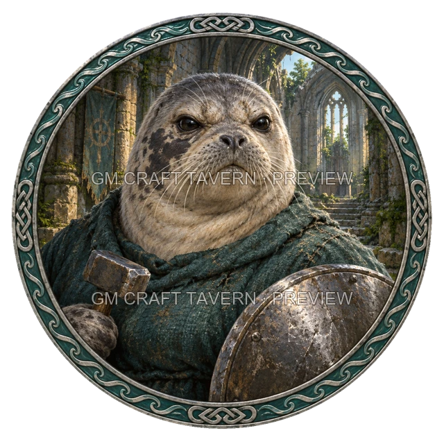 Aperçu du token vu du dessus de Grom Mossridge - Paladin