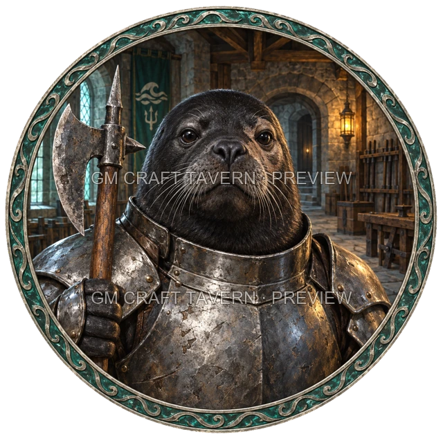 Varka Redcliff - aperçu de token de combattant vu du dessus