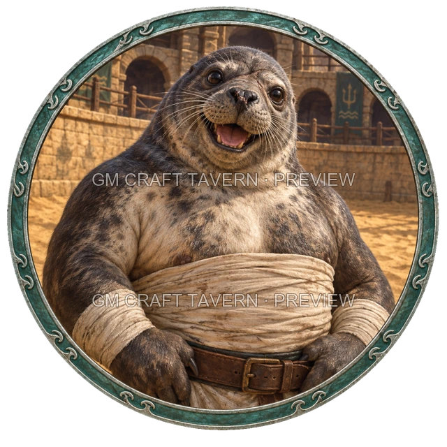 Morga Redcliff - aperçu de token de combattant vu du dessus