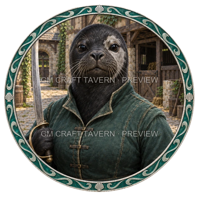 Grom Clearwell - aperçu de token de combattant vu du dessus